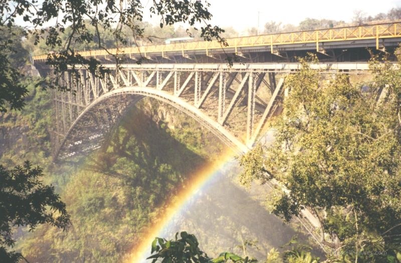 bridge Zambezi river rainbow
